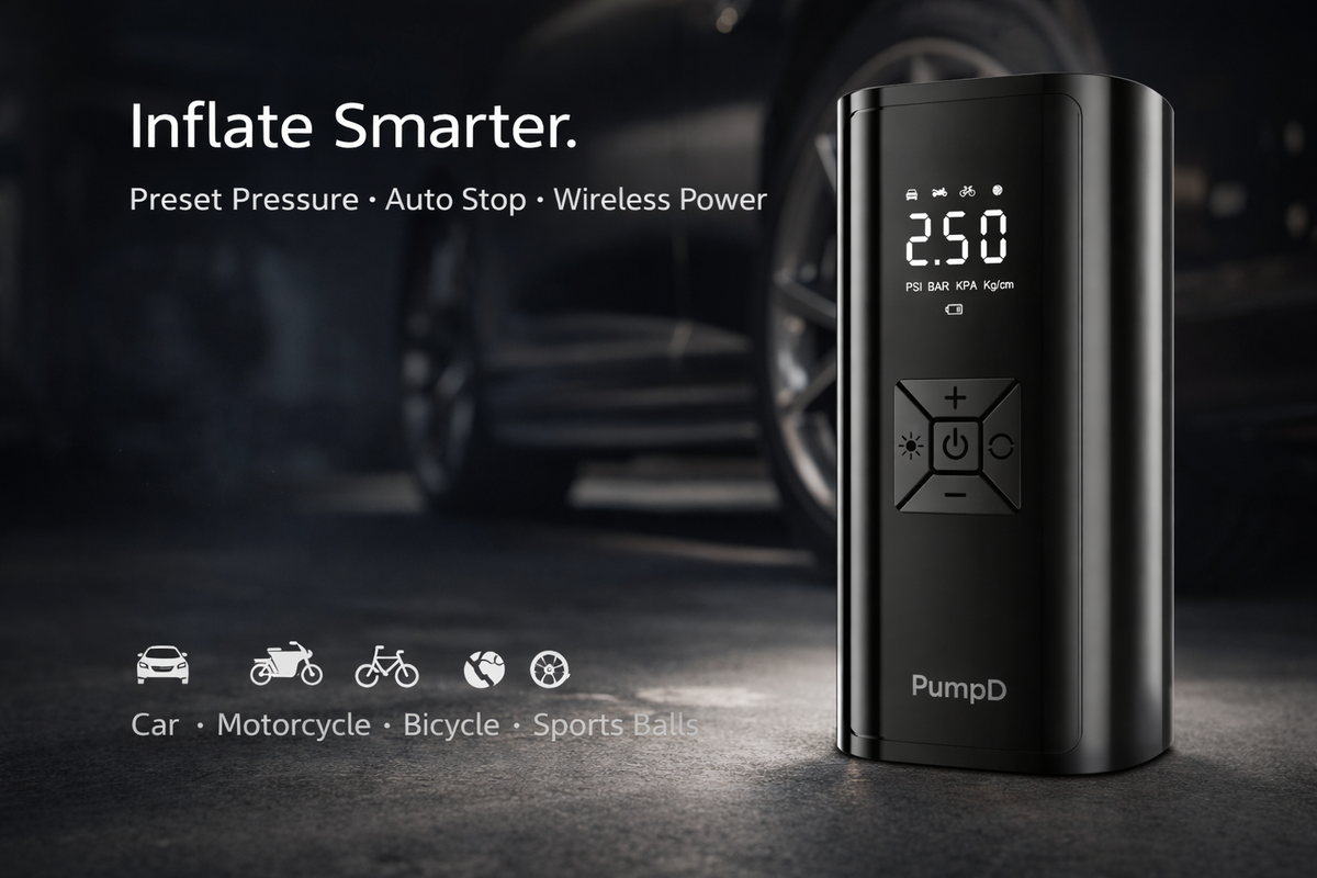 PumpD 150PSI Digital Tire Inflator - Your Ultimate 4-in-1 Portable Air Solution