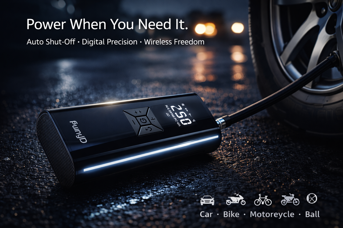 PumpD 150PSI Digital Tire Inflator - Your Ultimate 4-in-1 Portable Air Solution